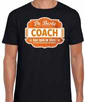 Cadeau t-shirt beste coach zwart heren