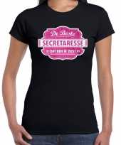 Cadeau t-shirt beste secretaresse zwart dames