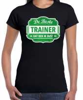 Cadeau t-shirt beste trainer zwart dames 10187757