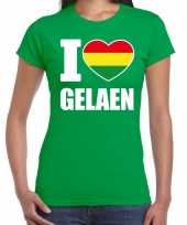Carnaval i love gelaen t-shirt groen dames