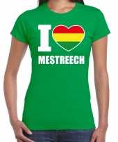 Carnaval i love mestreech t-shirt groen dames