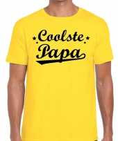 Coolste papa cadeau t-shirt geel heren