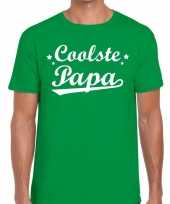 Coolste papa cadeau t-shirt groen heren