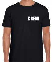 Crew personeel tekst t-shirt zwart heren