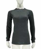 Dames thermo shirt antraciet lange mouw