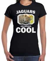 Dieren luipaard t-shirt zwart dames jaguars are cool shirt