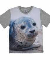 Dieren shirts fotoprint zeehond kinderen