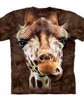 Dieren shirts giraf bruin