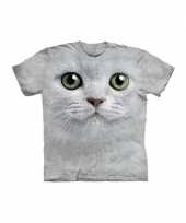 Dieren shirts witte kat kids