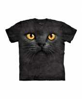 Dieren shirts zwarte kat vowassenen