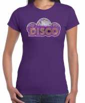 Disco fun t-shirt paars dames