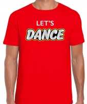 Disco shirt lets dance rood heren