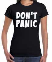 Dont panic geen paniek t-shirt zwart dames