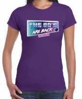 Eighties the 80s are back t-shirt paars dames