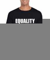 Equality shirt zwart regenboog vlag heren
