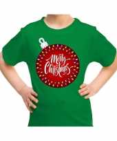 Fout kerst-shirt kerstbal merry christmas groen kids