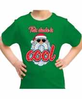 Fout kerst-shirt stoere santa this dude is cool groen kids