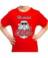 Fout kerst-shirt stoere santa this dude is cool rood kids