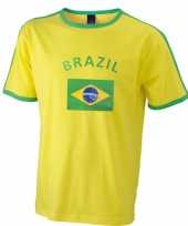 Geel heren shirtje brazilie vlag