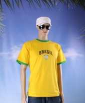 Geel shirt brasil voetbal print