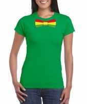 Groen t-shirt limburgse vlag strik dames