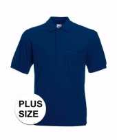 Grote maat horecakleding navy poloshirt korte mouw