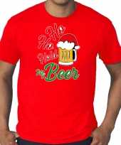 Grote maten ho ho hold my beer fout kerstshirt outfit rood heren