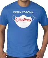 Grote maten merry corona christmas fout kerstshirt outfit blauw heren