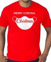 Grote maten merry corona christmas fout kerstshirt outfit rood heren