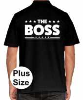 Grote maten the boss polo shirt zwart heren