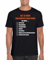 Halloween halloween kostuum lijstje t-shirt zwart heren