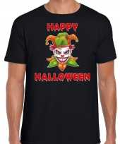 Happy halloween groene horror joker verkleed t-shirt zwart heren