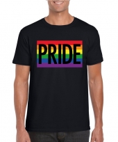 Homo shirt pride regenboog vlag heren zwart