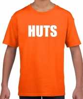 Huts tekst t-shirt oranje kids 10143261