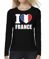 I love france long sleeve t-shirt zwart dames