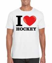 I love hockey t-shirt wit heren
