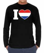 I love holland long sleeve t-shirt zwart heren