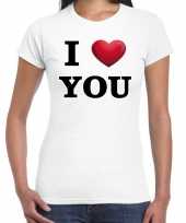 I love you valentijn t-shirt wit dames