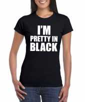 I m pretty black t-shirt zwart dames