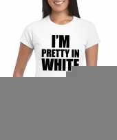 I m pretty white t-shirt wit dames
