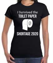 I survived toiletpaper shortage 2020 t-shirt zwart dames
