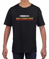 I wanna be a millionaire fun tekst t-shirt zwart kids