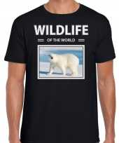 Ijsbeer t-shirt dieren foto wildlife of the world zwart heren 10264308