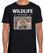 Jaguar t-shirt dieren foto wildlife of the world zwart heren