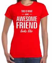 Kado bedankt-shirt awesome friend dames 10200216