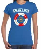 Kapitein captain verkleed t-shirt blauw dames