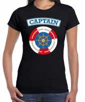 Kapitein captain verkleed t-shirt zwart dames