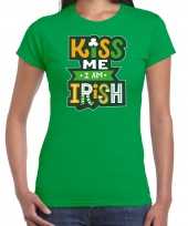 Kiss me im irish st patricks day t-shirt kostuum groen dames