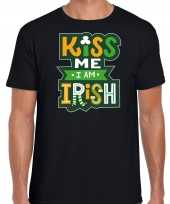 Kiss me im irish st patricks day t-shirt kostuum zwart heren