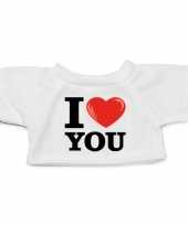 Knuffel kleding i love you t-shirt wit m clothies knuffels